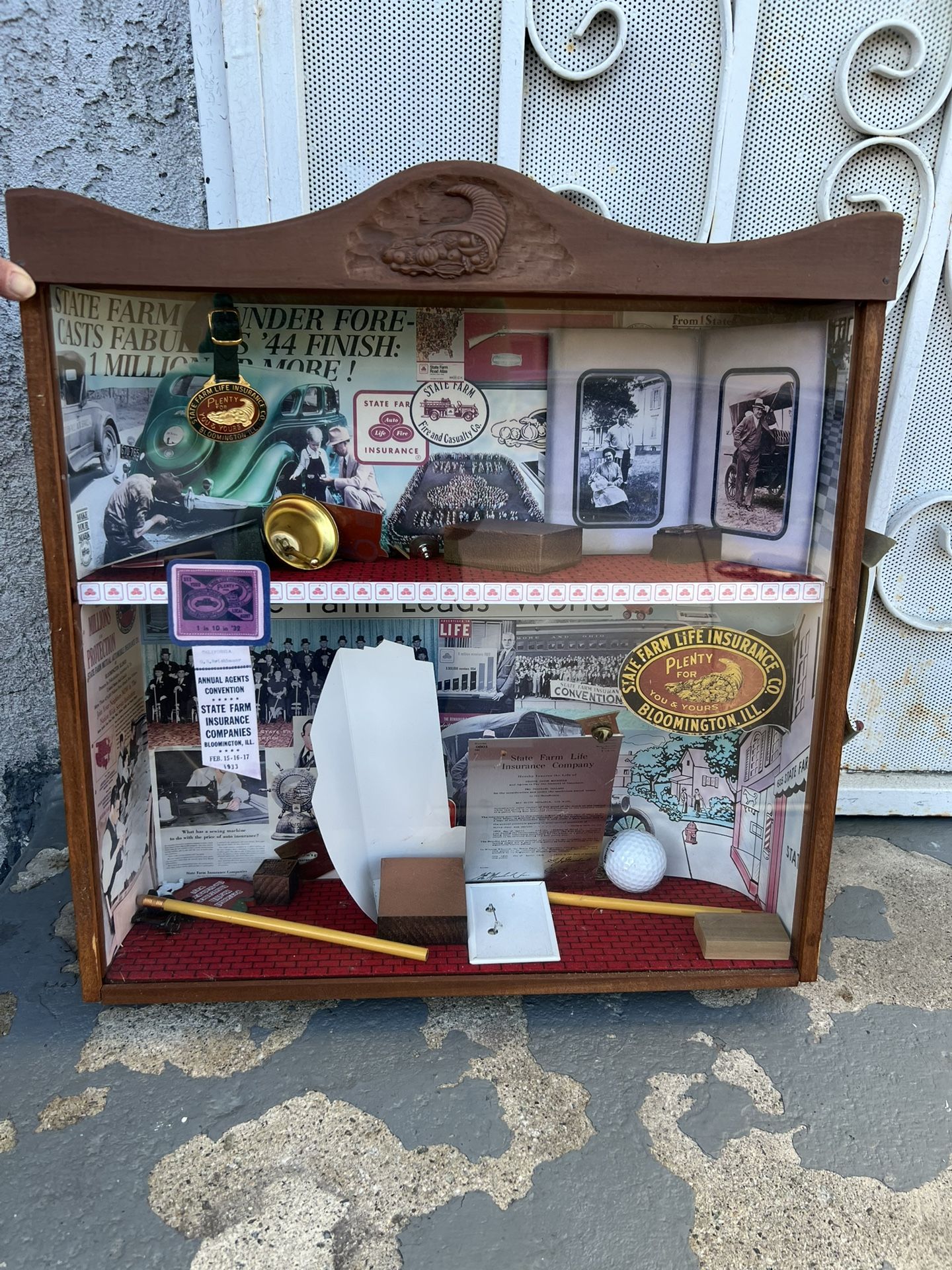 State Farm memorabilia Display