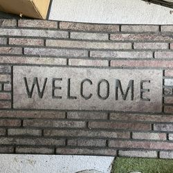 Welcome Door Mat Faux brick