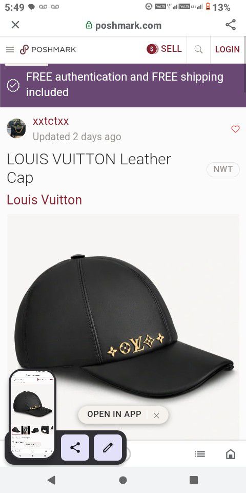Louis Vuitton Authenticated Leather Hat