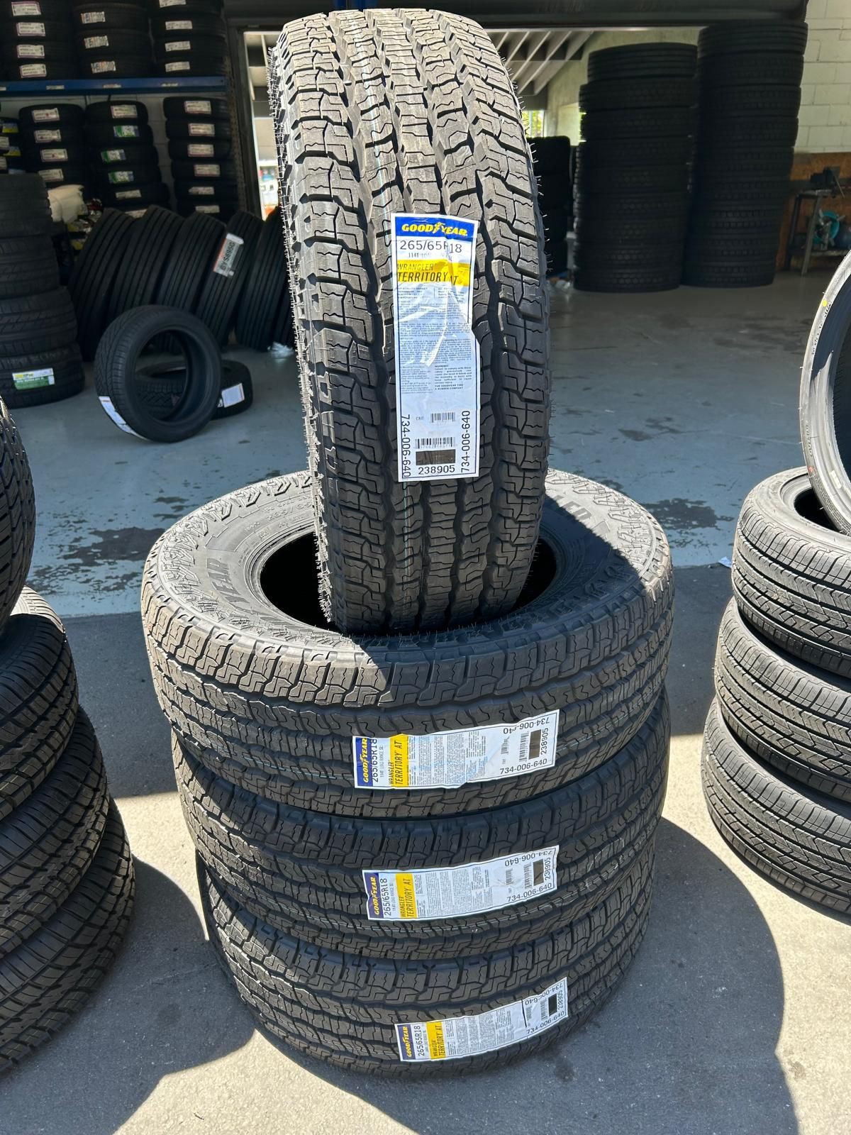 265-65-18 GOODYEAR SET OF 4 ALL-TERRAIN TIRES FOR SALE AT SPECIAL.WE FINANCE NO CREDIT NEEDED💥