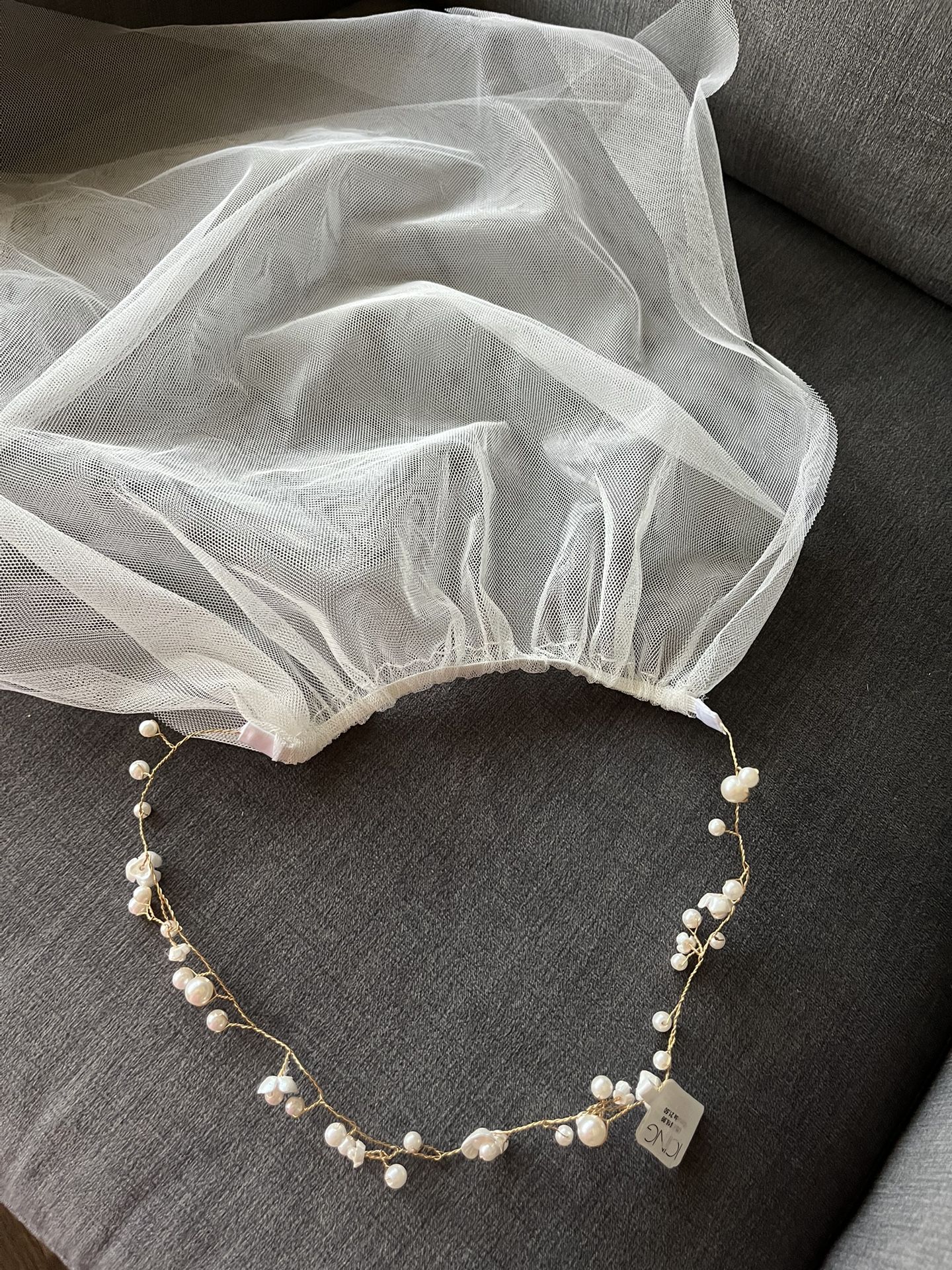 New Headband With Small White Veil