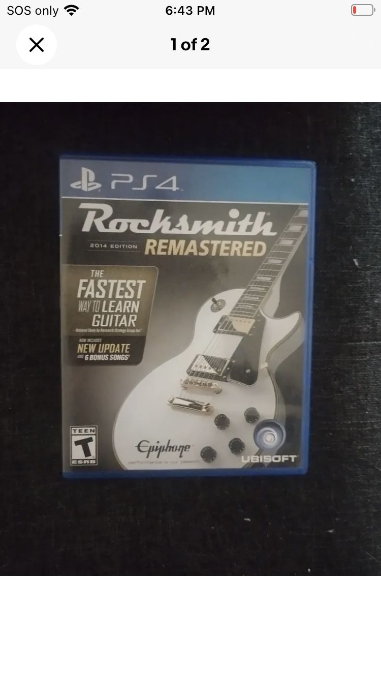 Rocksmith 2014 Edition Remastered (PlayStation 4, 2016) No Cable