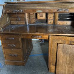 Oak  Roll Top Desk