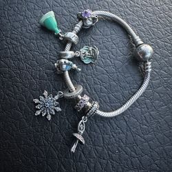 Authentic Pandora x Disney Park Moments Sparkling Mickey Mouse Clasp & Snake Chain Bracelet