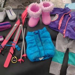 DOLL WINTER SKI CLOTHES SET FITS AMERICAN GIRL DOLLS