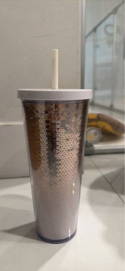 Starbucks Sequin Cold Cup Tumbler with Straw