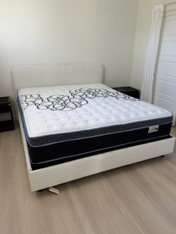 King size mattress pillow top 12”.    New mattress in a plastic sealed.   We offer same day delivery