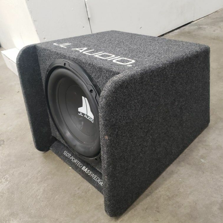  JL Audio CP112-W0v3 Slot-Ported BassWedge subwoofer (Puncture Hole But Speaker Is Not Blown)