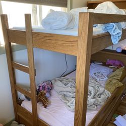 Oak Wood Twin Bunk Bed