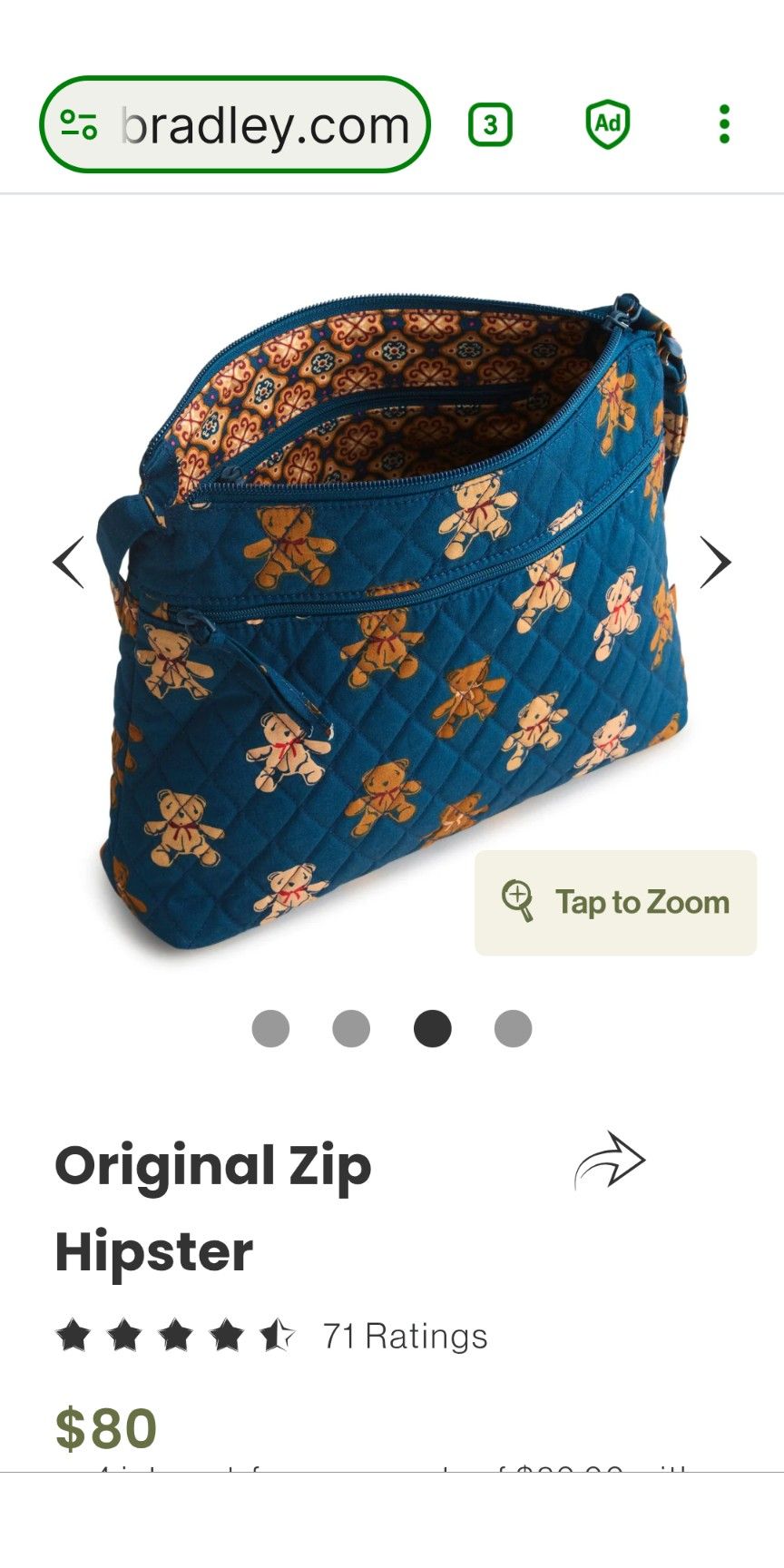 Vega Bradley Crossover Hipster Purse 