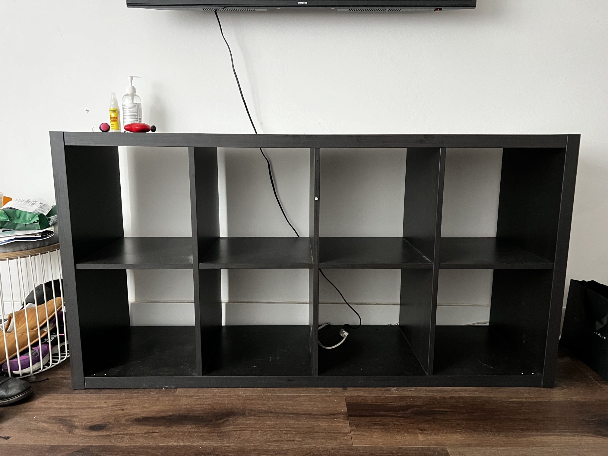 IKEA Kallax 8 cube shelf storage black for Sale in Los Angeles, CA
