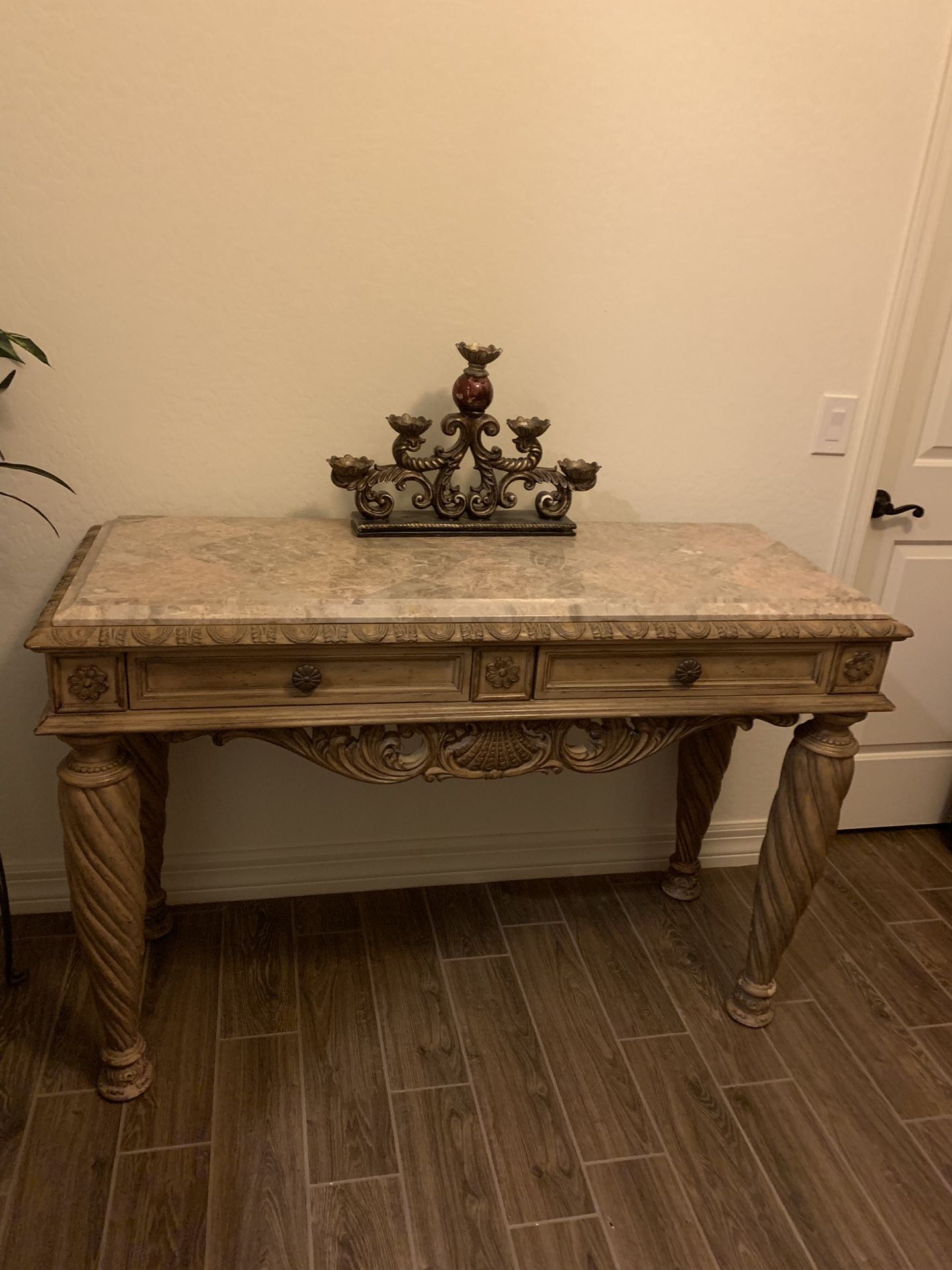 Solid wood console table