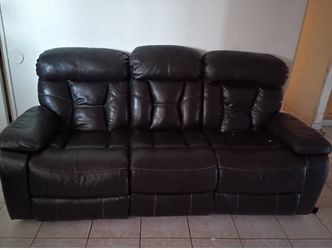 Juego De Sala De 2 Pz Color Negro De Piel 