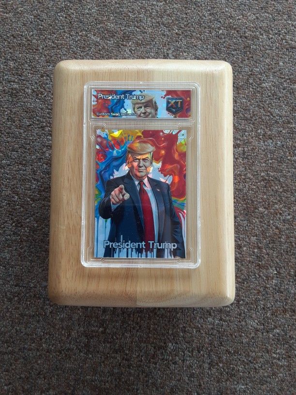 Donald Trump Slab COLOR SPLASH Cracked Ice REFRACTOR Original Art Novelty Card
