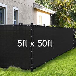 (NEW) $40 Outdoor 5x50 FT Privacy Fence, Mesh Shade Cover for Garden Wall Yard Backyard