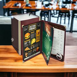 We Chef 30 Pack Resturant Menu Covers 8.5x11 Book Style 3 Pages 6 Views