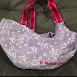 American Girl Tote bag for two dolls - purple with stars