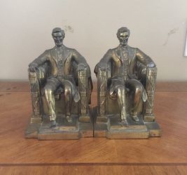 Vintage Lincoln Memorial Bronzed Bookends
