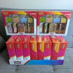 Pokemon 151 5-pack Mini Tin Costco Exclusive (contains 10 packs & 4 promo cards)
