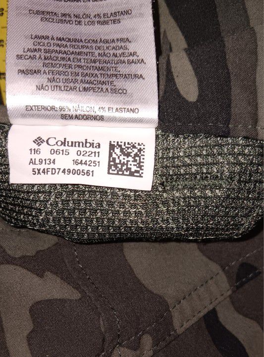 Columbia Omni-Shield Advanced Repellency Convertible Outdoor Green Camo Hiking Pants Wo.4