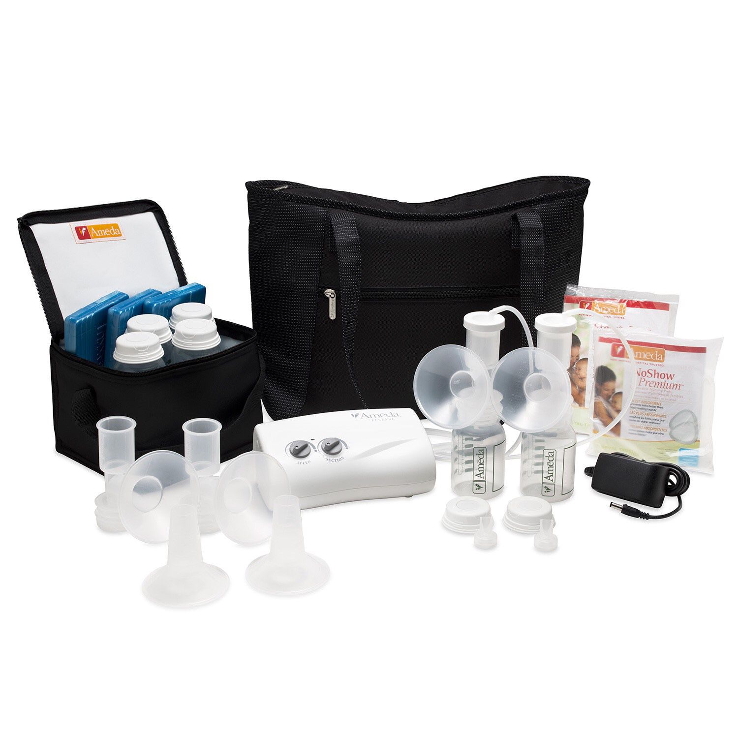 NEW UNOPENED Finesse Double Electric Ameda Breast Pump System with Dottie Tote
