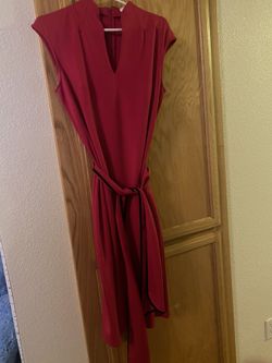 Pink Dress With Black And Pink Belt 