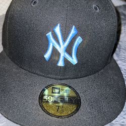 Baby Blue Yankee Fitted 