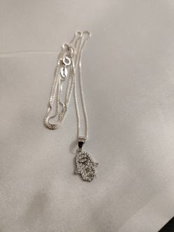 Manita Con Cadena En Plata .925
