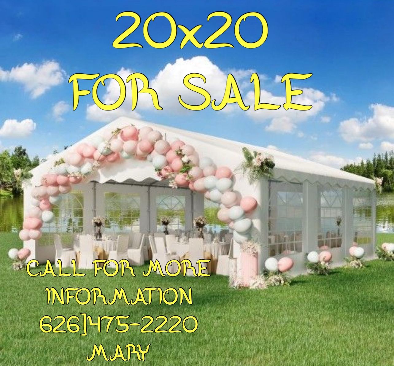 20' x 20' Canopy Party Tent & Carport - Heavy Duty Outdoor Wedding Gazebo with 4 Sand Bags, Event Shelter Canopy for Outdoor Event, Wedding, Birthday 