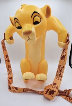Disney Parks Animal Kingdom The Lion King Simba Popcorn Bucket w/ Lanyard
