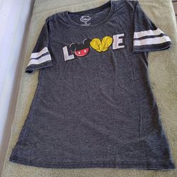 Disney Gray “LOVE” T - Shirt - Women’s  - Large 