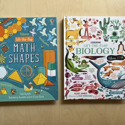 2 Usborne Lift The Flap Books: Math And Biology