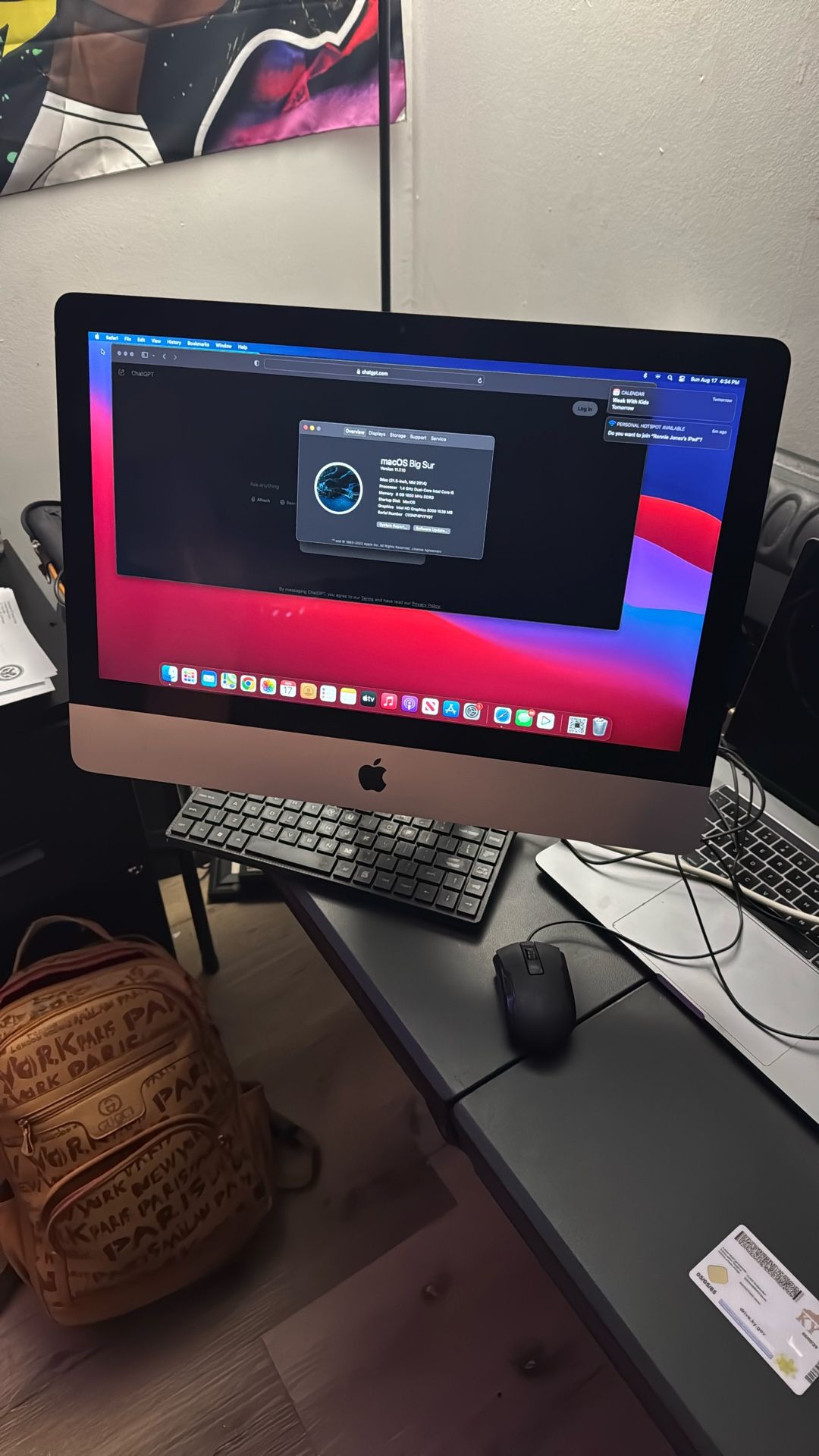 Apple iMac 21.5” (Mid 2014) – Intel Core i5, 8GB RAM, macOS Big Sur