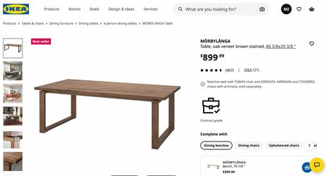 IKEA MÖRBYLÅNGA Dining Table