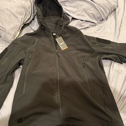 New TACVASEN Tactical Softshell Jacket w/ Hood Size XL