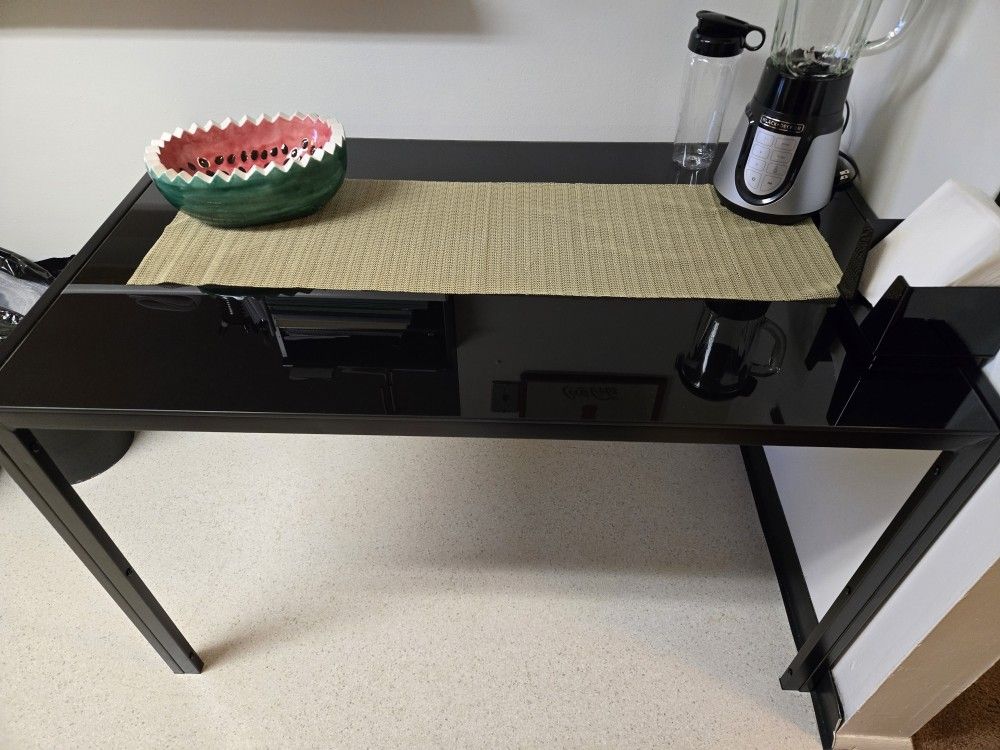Black Metal and Glass Table - 50