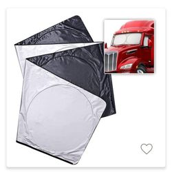 Semi-Truck Sunshade for Windshield and Side Window - Premium Quality Protective Reflective Sunshade Maximum Coverage to Block UV Sun Heat Rays Best 
