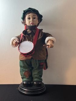Vintage 1998 Telco Creations Animated Musical Drummer Boy Christmas 21”