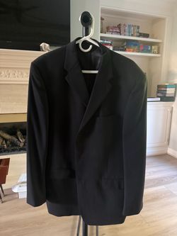 Claiborne Men's 100% Wool Suit Jacket Blazer Black Size 44R