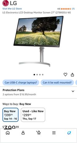 NEW LG 27” 4K UHD IPS Monitor – USB-C – HDR10 – 27BK85U-W