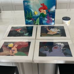 Disney Store Exclusive Little Mermaid Lithographs Set Of Four