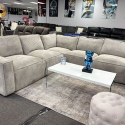 L-shaped Microfiber Sectional Couch For Sale PWR Recliners ( Furniture Assembly) New 