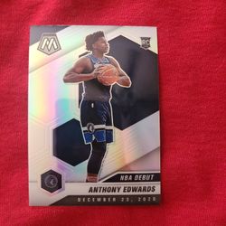 Anthony Edwards Silver Nba Debut Mosaic Rookie Card 