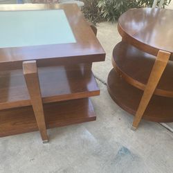 Solid Wood MCM end Table Set