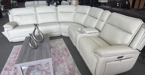 Brand New Power Reclining Sectional white Living Room Couch set