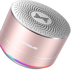 BRAND NEW IN BOX LENRUE A2 Portable Wireless Bluetooth Speaker with Lights and Lanyard,5W Mini Small Metal Speakers Bluetooth 5.0/Aux-in 