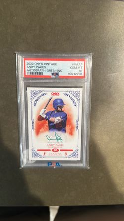 2022 Onyx Vintage Andy Pages Autograph PSA 10