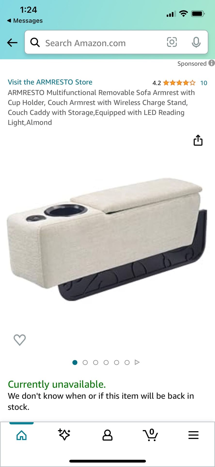 ARMRESTO Multifunctional Removable Sofa Armrest, unopened