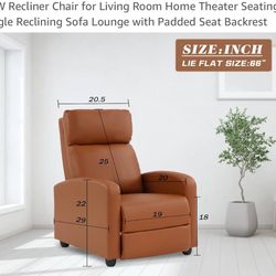 FDW Recliner Chair for Living Room Home Theater Seating Single Reclining Sofa Lounge with Padded Seat Backrest