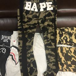 Rare Bape x 24 Karat Velour Sweatpants 